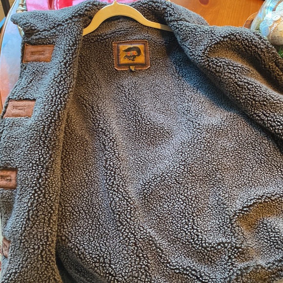 FoxRun Vintage LEATHER Womens Brown Winter Vest Sz M Four Buttons Front Pockets - Picture 10 of 17